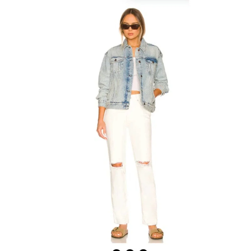 Free People The Lasso Jeans Button Fly White‎ Denim Size 26